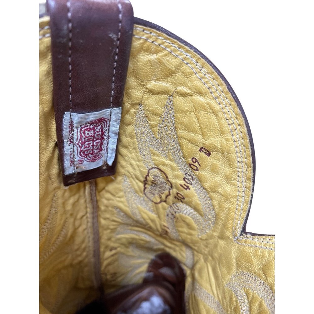 Nocona Mens Brown leather mid calf western boots sz 9D SKU 9628 - Picture 7 of 16